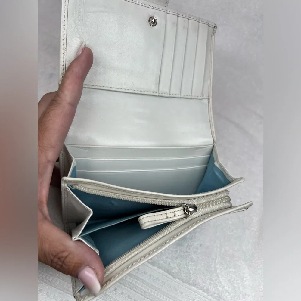 Coach set, blue leather, suede and Jacquard patchwork bag and wallet_9